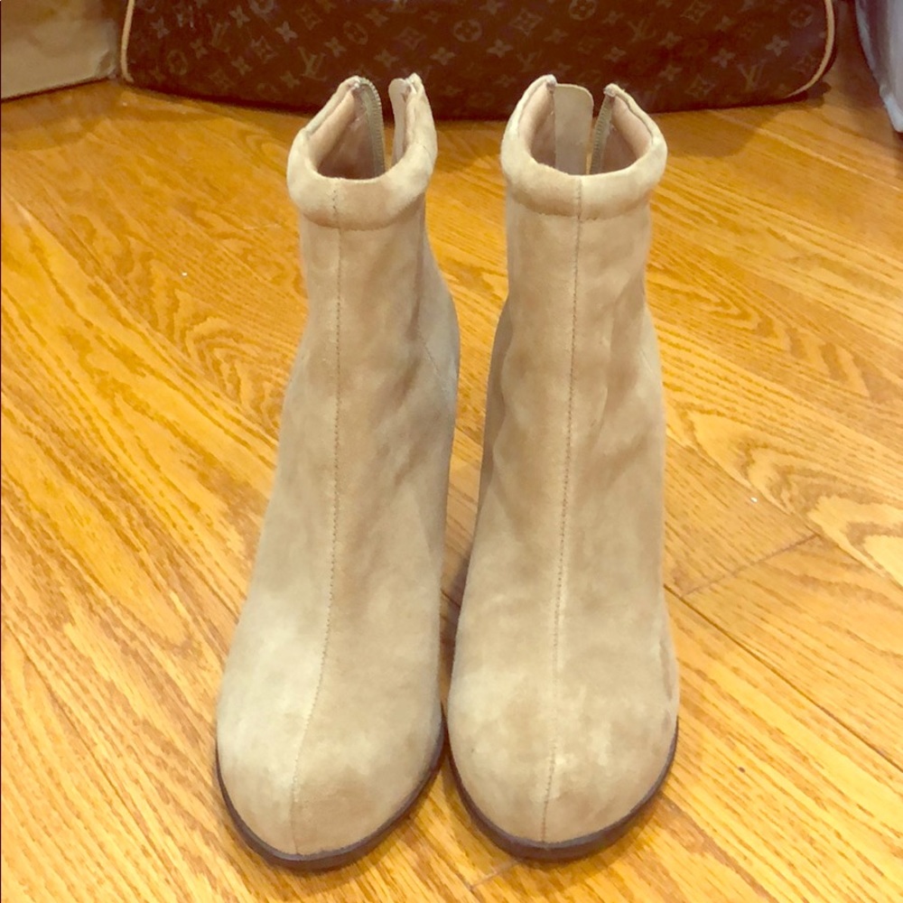 Jeffrey Campbell tan booties